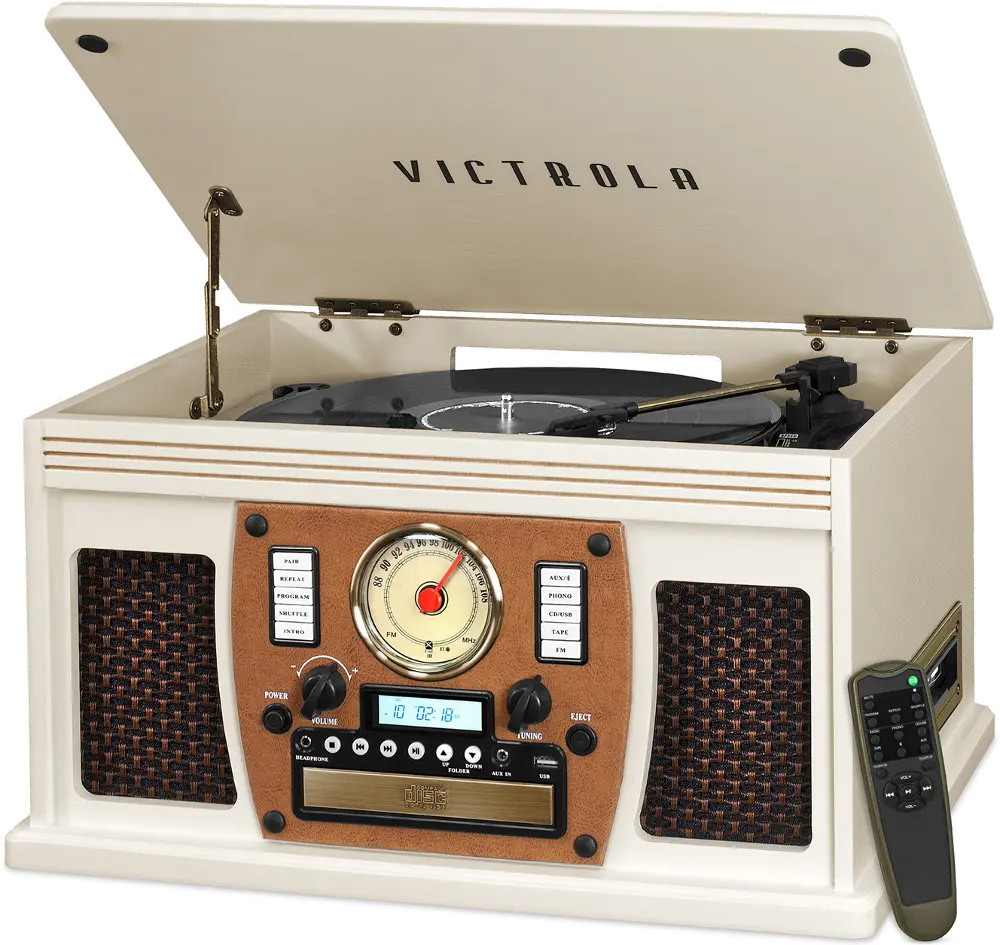White 8-in-1 Turntable-Victrola-1