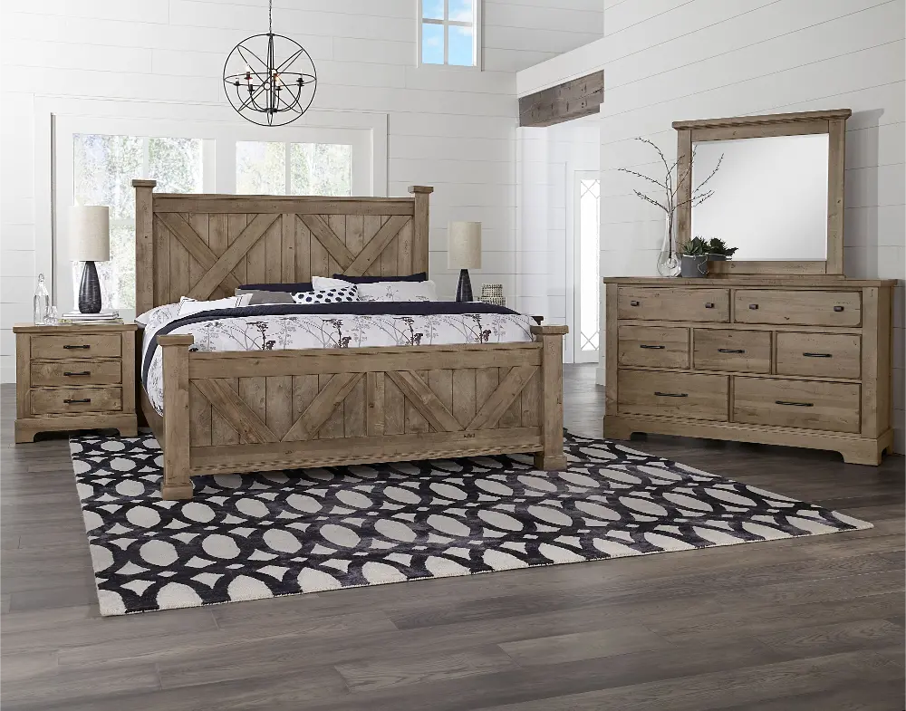 Rustic Trail Stone Gray 4 Piece King Bedroom Set-1