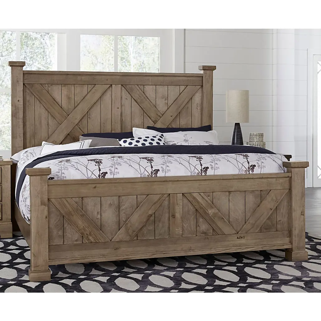 Rustic Trail Stone Gray Queen Bed-1
