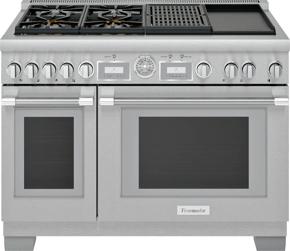PRD484WCGU Thermador Dual Fuel Pro Grand Smart Range with Double Oven - 48 Inch, Stainless Steel-1