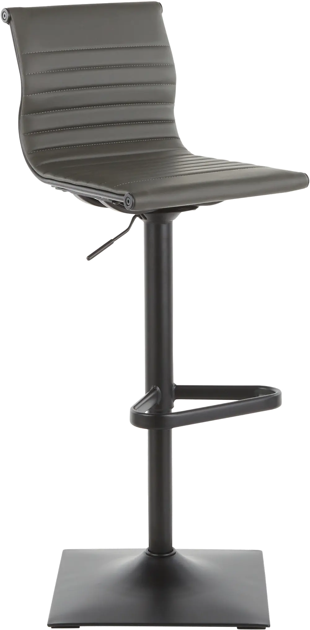 BS-MASTER BKGY Contemporary Black and Gray Adjustable Swivel Bar Stool - Masters-1