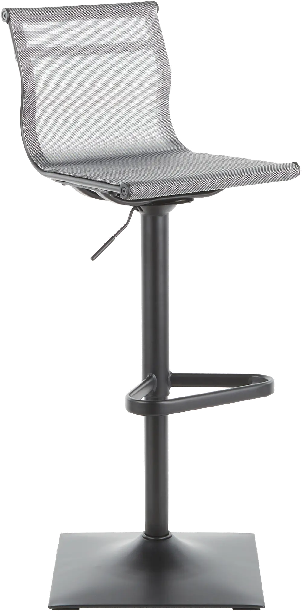 BS-MIRAGE BKSV Contemporary Gray and Black Adjustable Bar Stool - Mirage-1