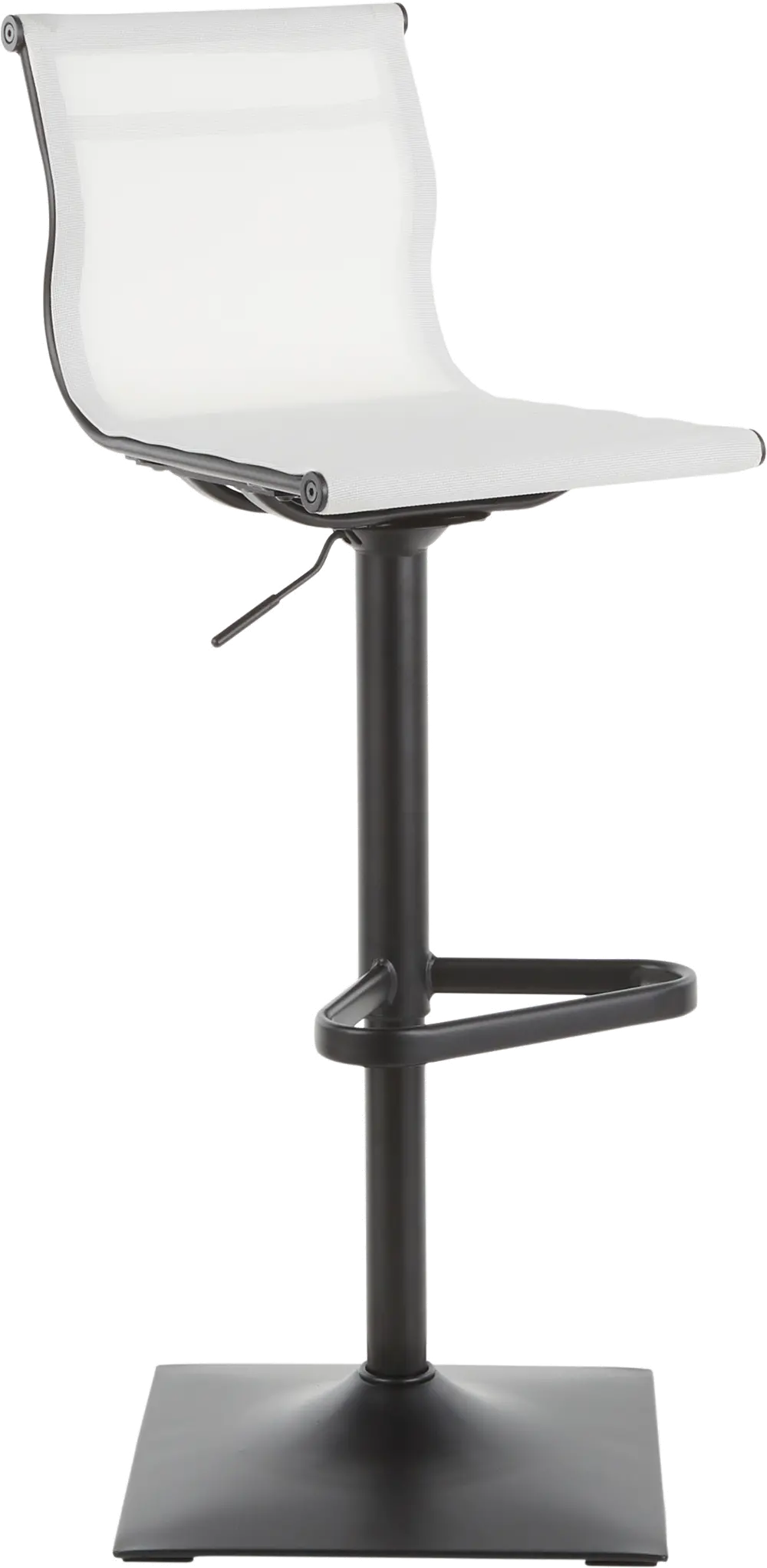 BS-MIRAGE BKW Contemporary White and Black Adjustable Bar Stool - Mirage-1