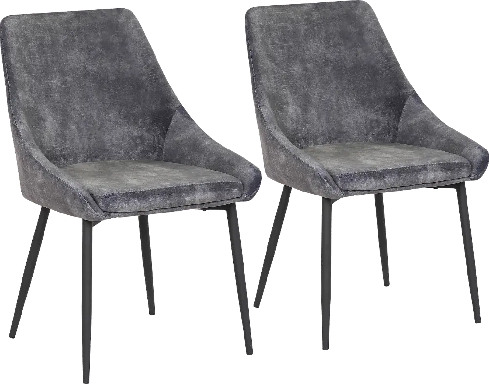 CH-DIANA BKVGY2 Contemporary Gray Velvet Dining Room Chair ( Set of 2) - Diana-1