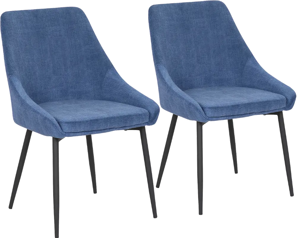CH-DIANA COR BKBU2 Contemporary Blue Corduroy Dining Room Chair ( Set of 2) - Diana-1