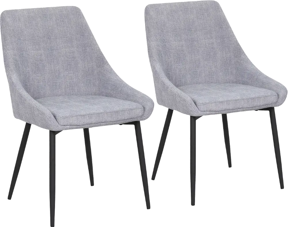 CH-DIANA COR BKGY2 Contemporary Gray Corduroy Dining Room Chair ( Set of 2) - Diana-1