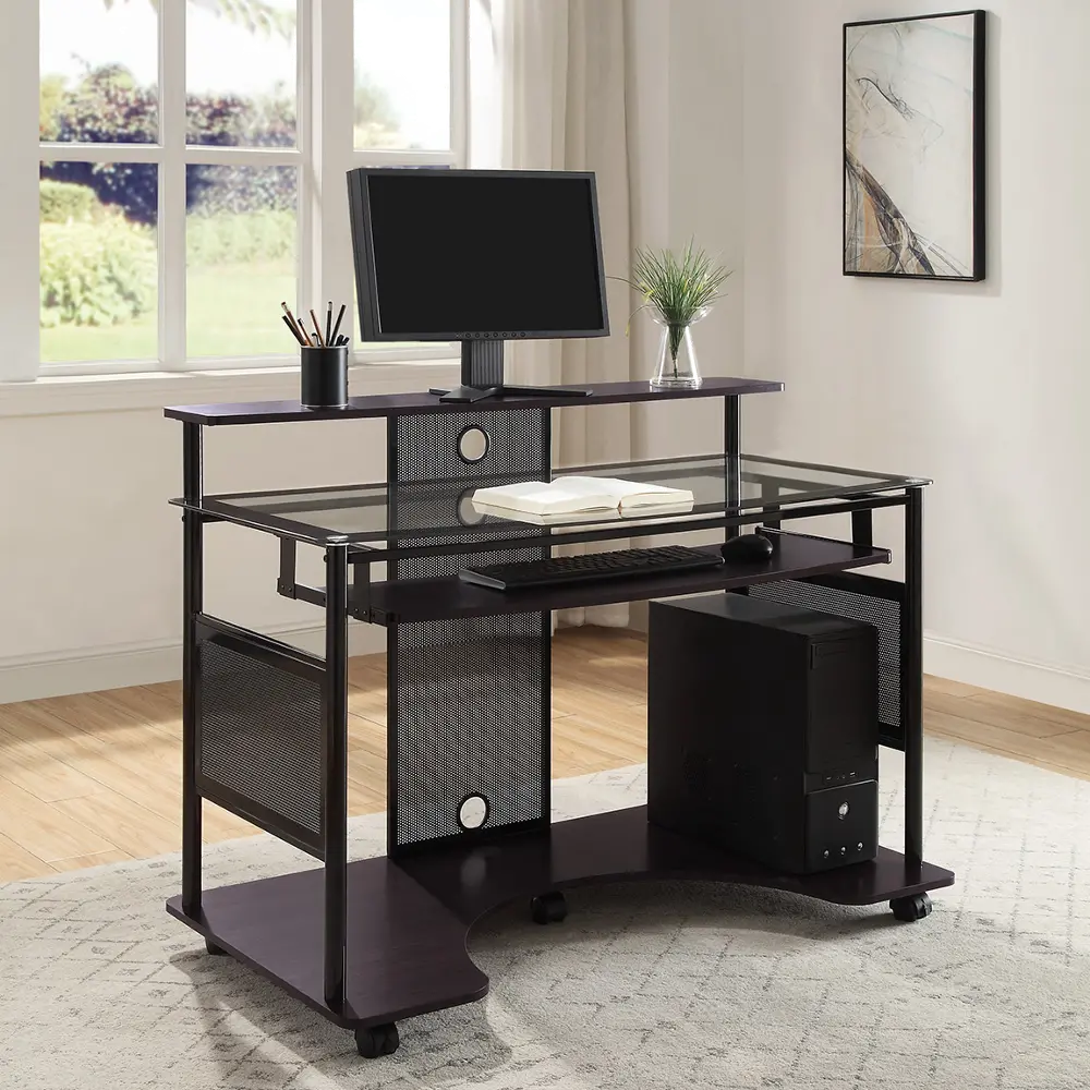 Vision Black Multi-media Rolling Desk-1