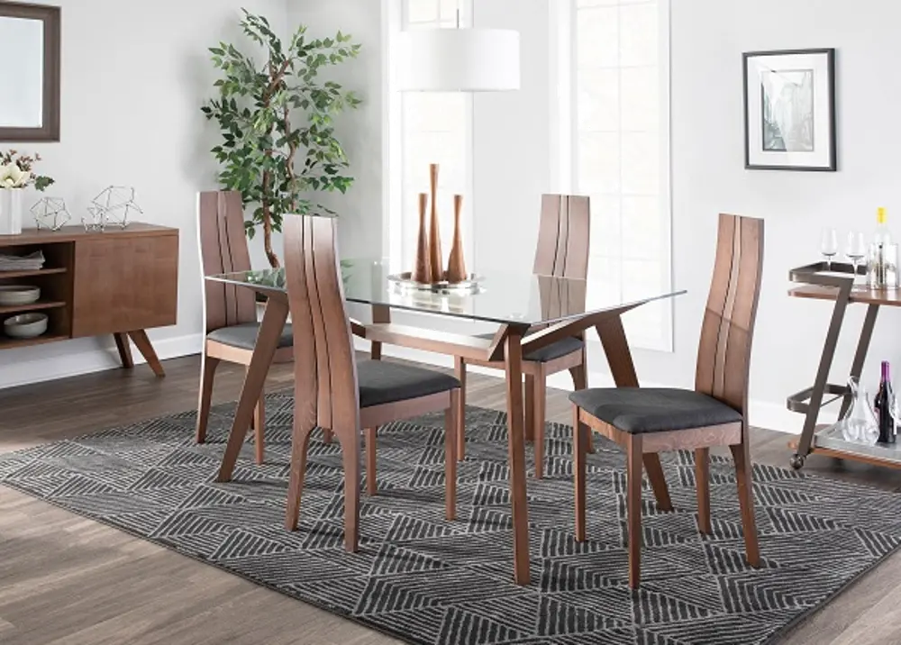 DC-ASPEN WLCHAR2 Contemporary Brown and Charcoal Dining Room Chair (Set of 2) - Aspen-1