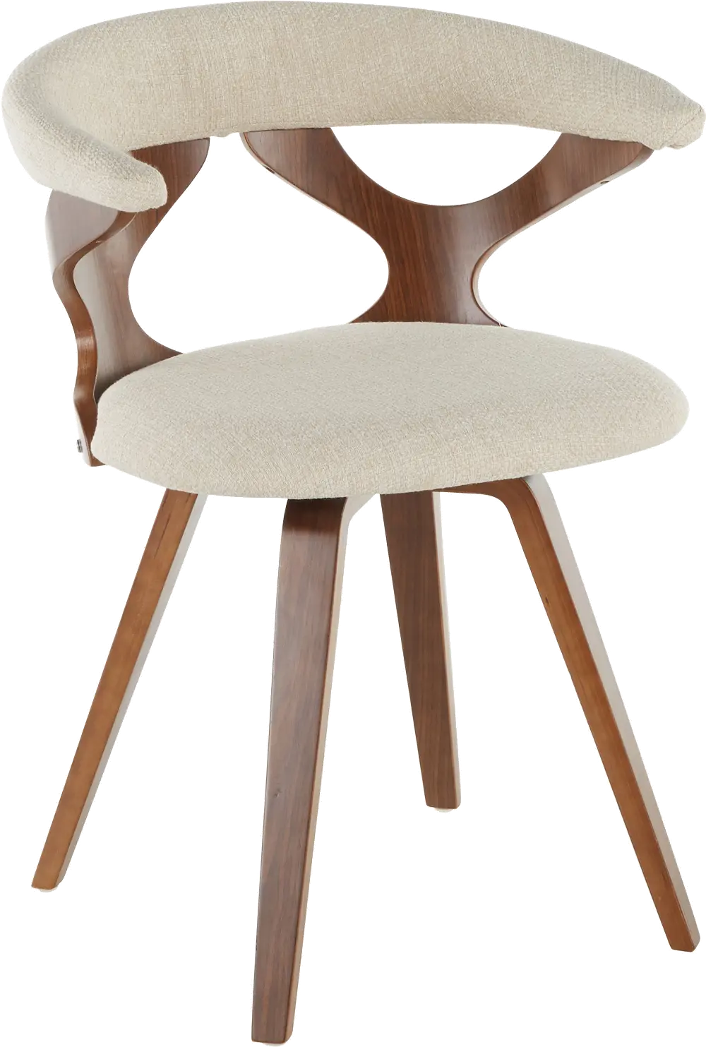 CH-GARD WLCR Mid Century Modern Cream Swivel Dining Chair - Gardenia-1