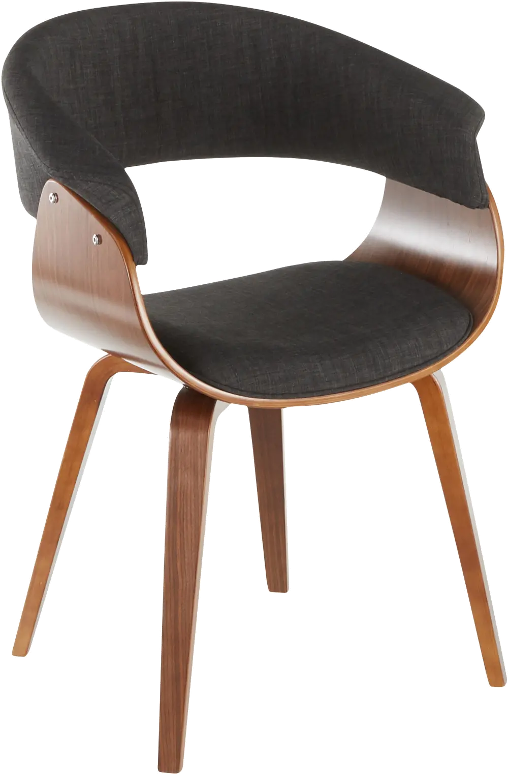 CH-VMONL WLCHAR Mid Century Brown and Charcoal Dining Room Chair - Vintage Mod-1