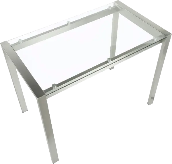 Contemporary Glass And Stainless Steel Counter Height Dining Table Fuji Rc Willey Contemporary Glass And Stainless Steel, Glass And Stainless Dining Table For 6