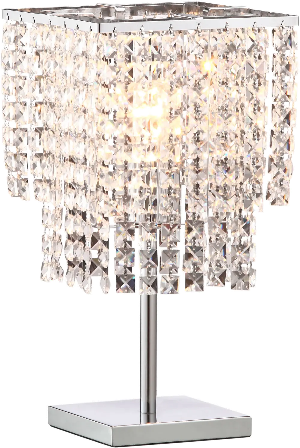 Crystal and Chrome Table Lamp - Falling Stars-1