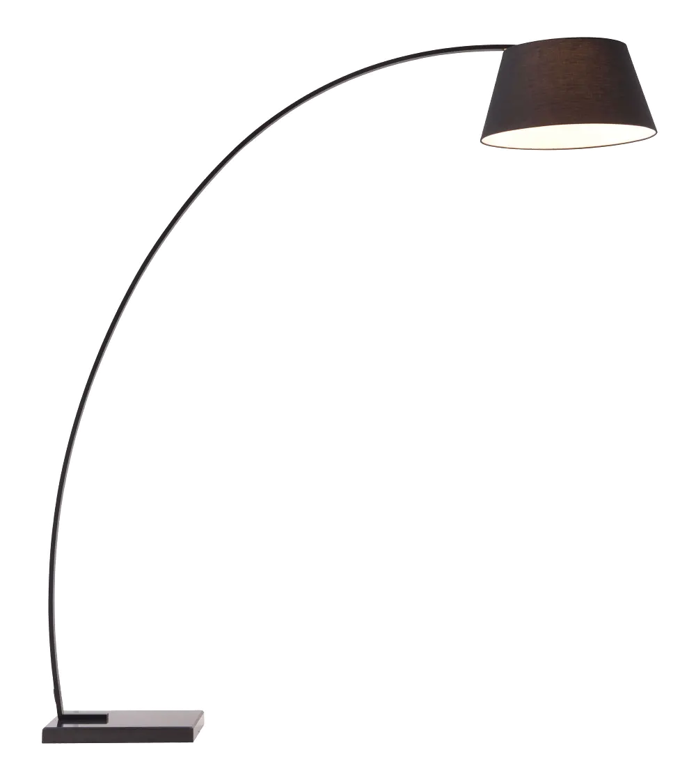 Black Wide Stance Arm Floor Lamp - Vortex-1