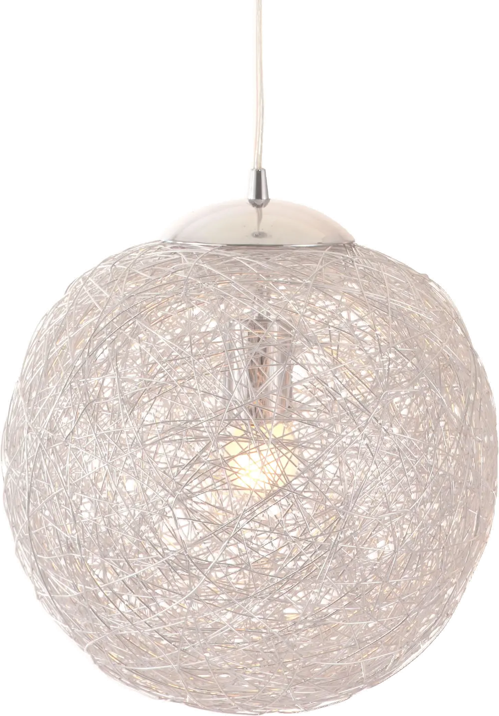 Silver Aluminum Round Ceiling Lamp - Opulence-1