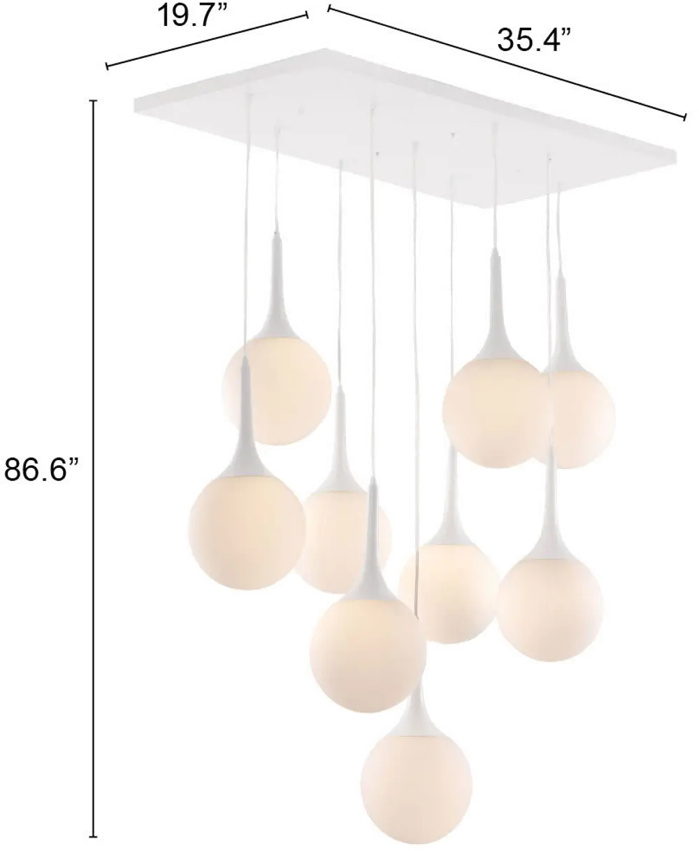 White 9 Pendant Ceiling Lamp - Epsilon-1