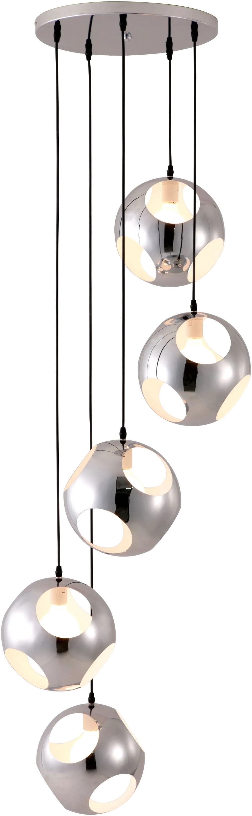 Chrome Spiral Pendant Ceiling Lamp - Meteor Shower-1