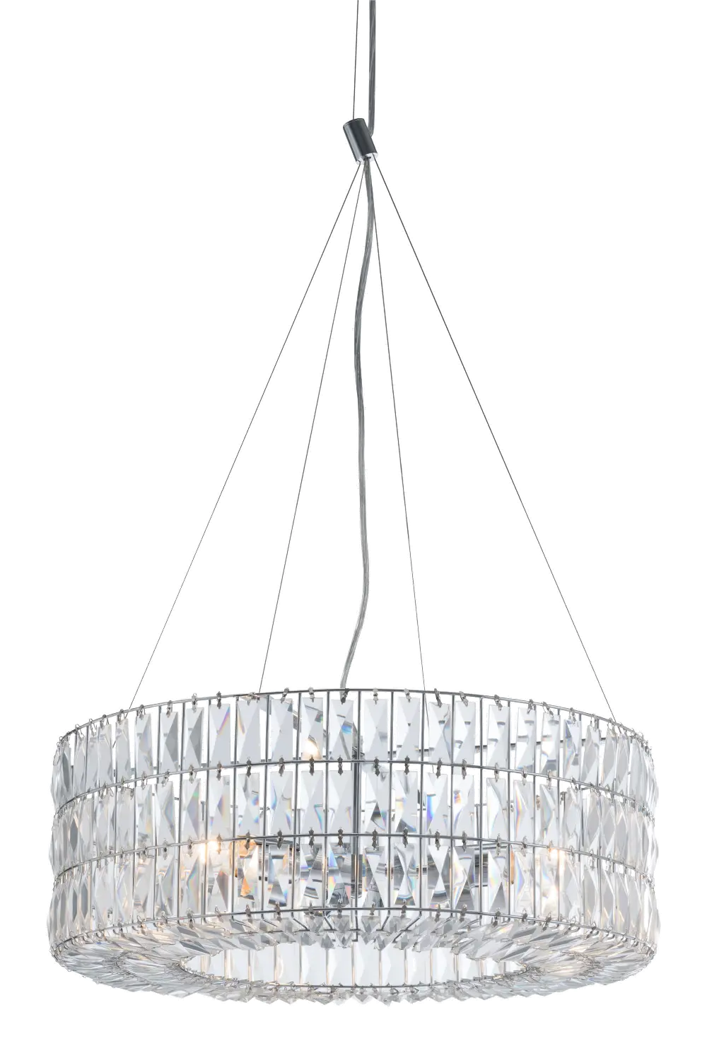 Chrome and Crystal Ceiling Chandelier - Jena-1