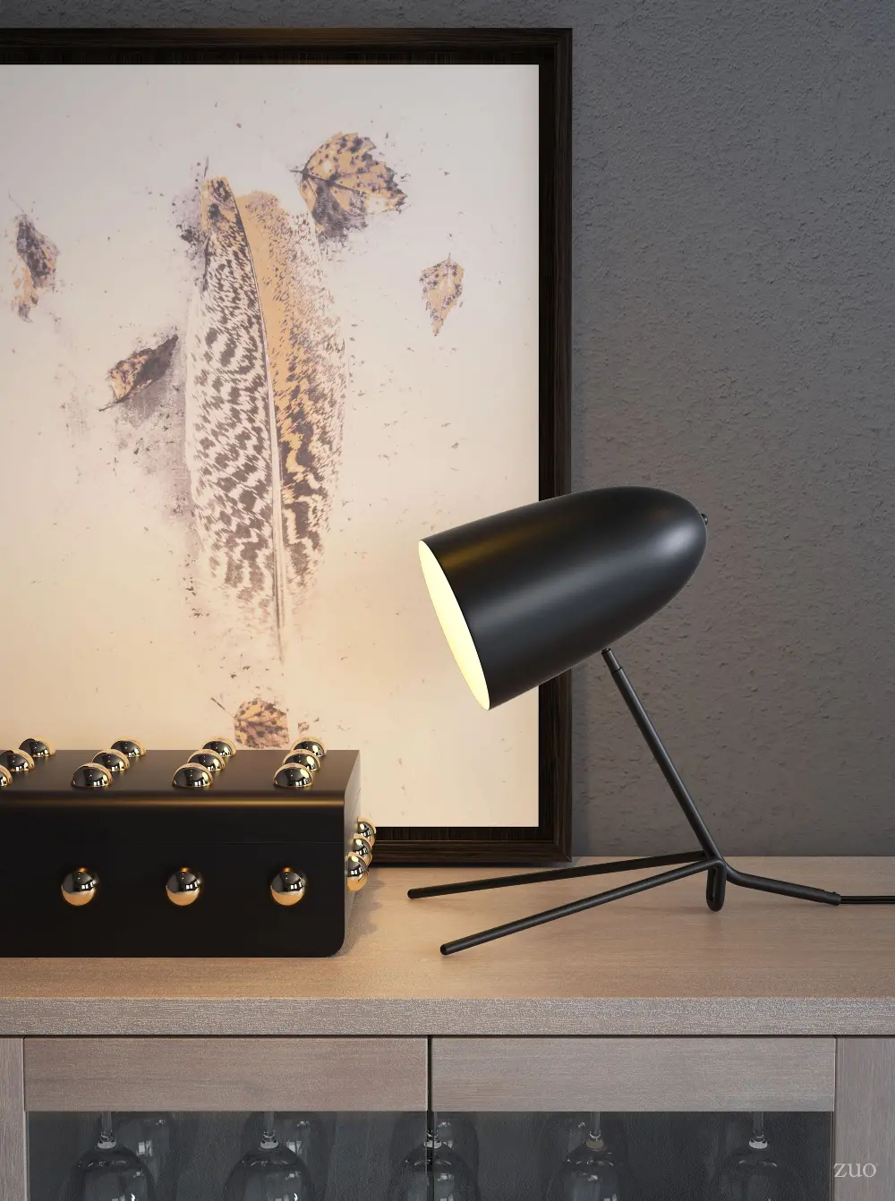 Modern Matte Black Table Lamp - Jamison-1