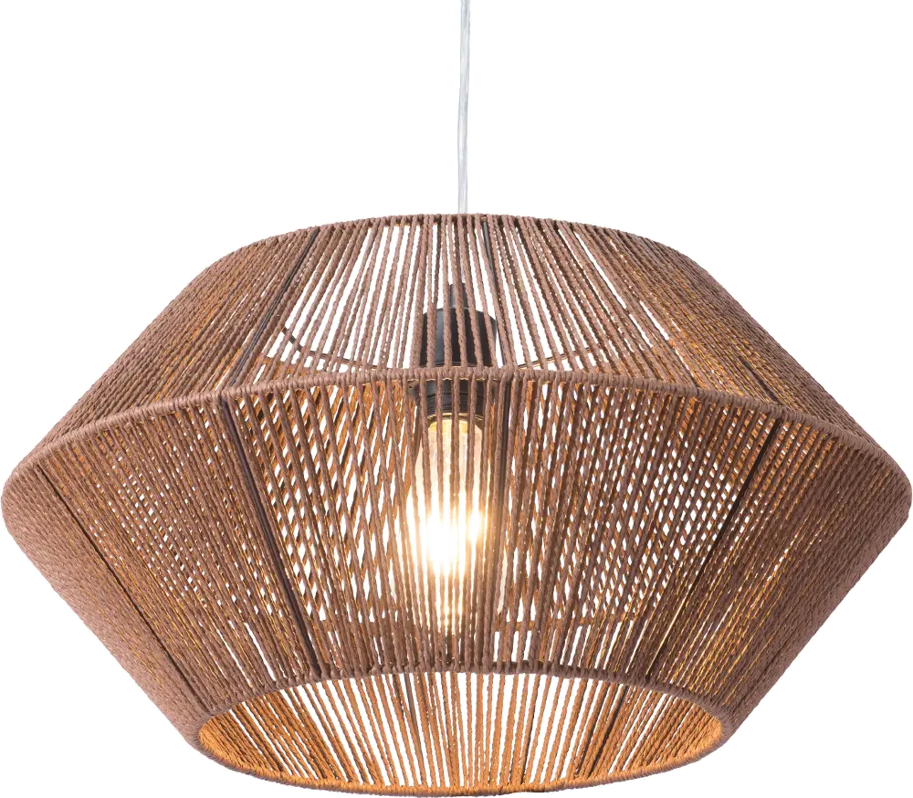 Kendrick Brown Paper Rope Ceiling Lamp-1