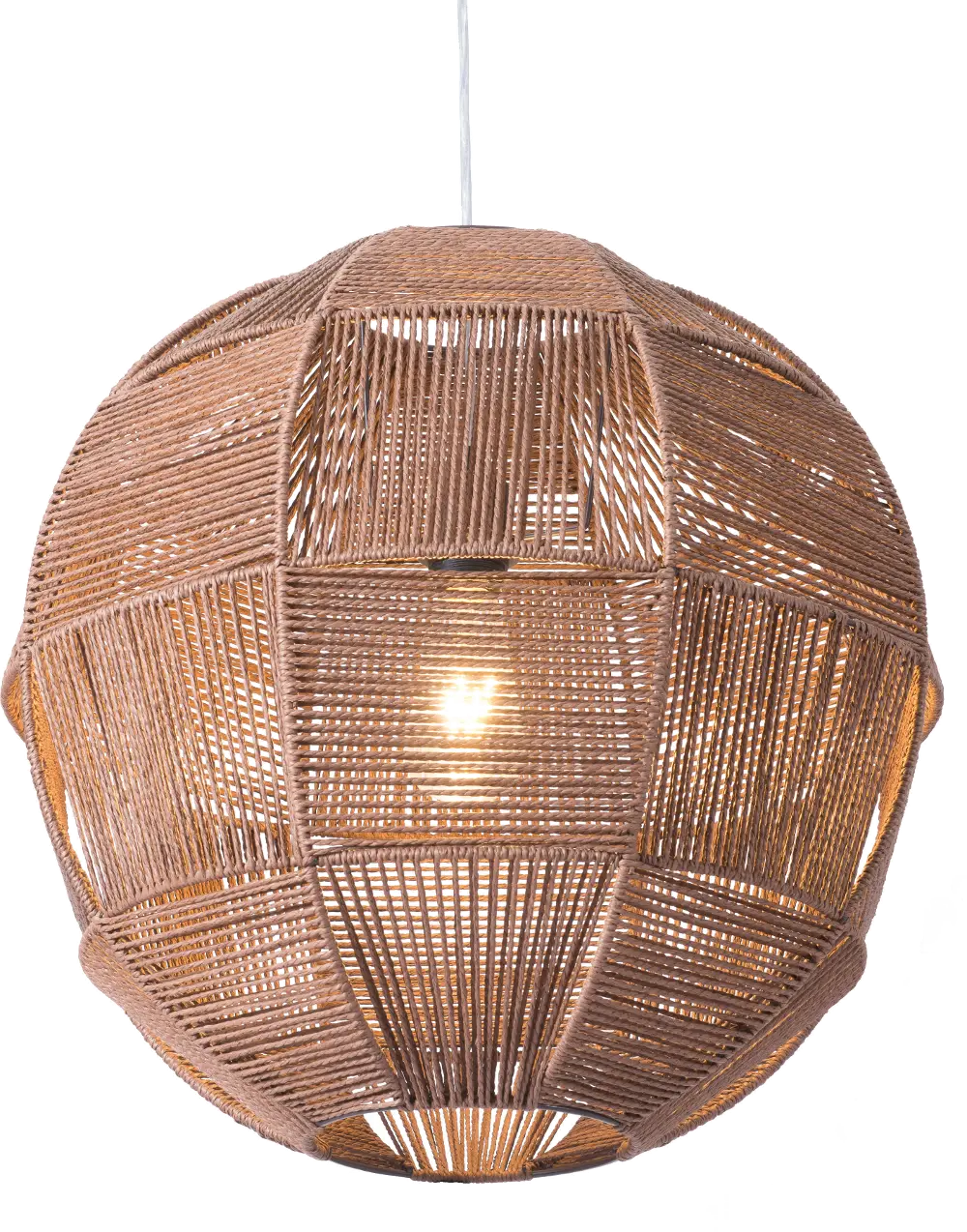 Brown Hemp Rope Ceiling Lamp - Florence-1