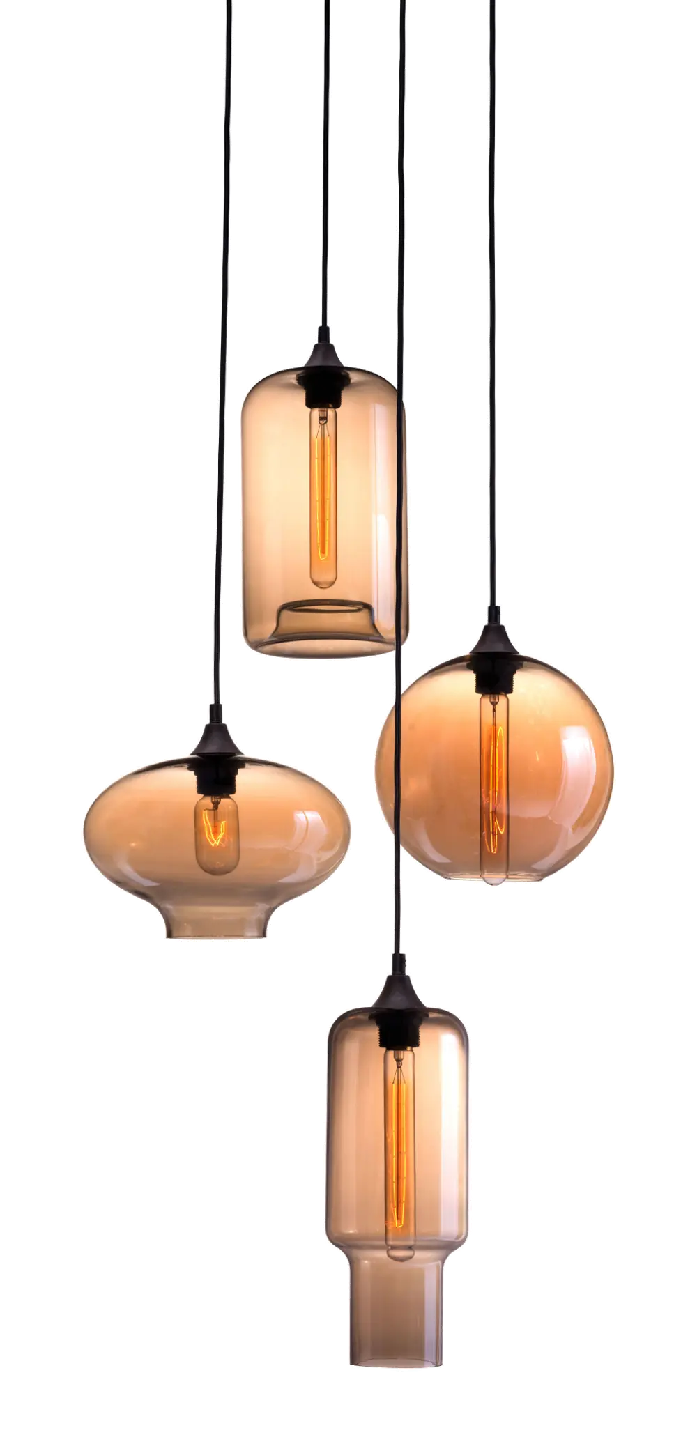 Rust and Amber Glass Ceiling Lamp - Lambie-1