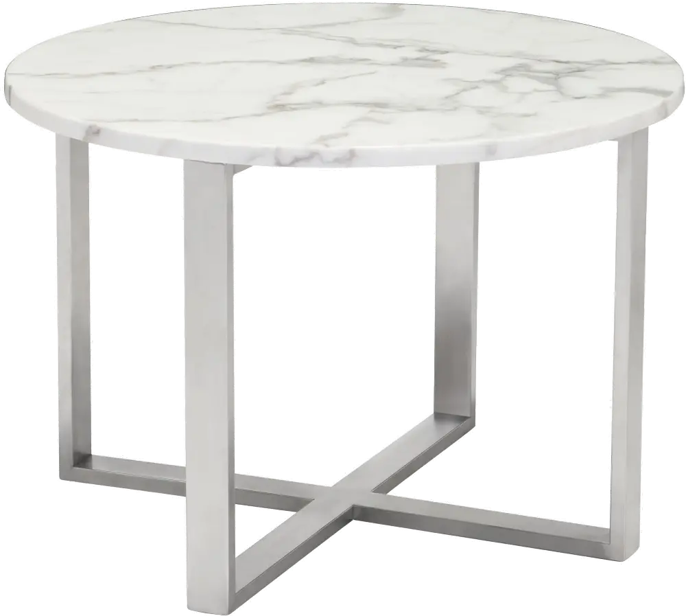 Round Coffee Table with Marble Top - Globe-1