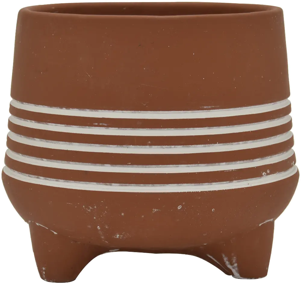 7 Inch Terracotta Footed Planter-1