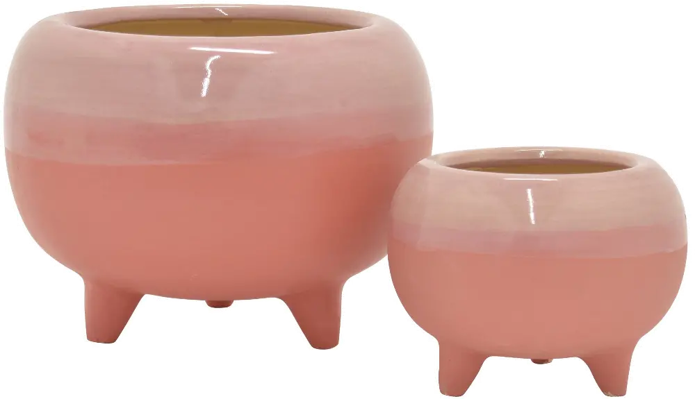 7 Inch Blush Pink Footed Planter-1