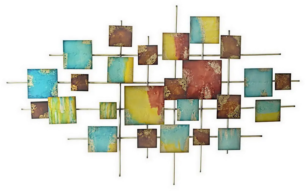 Abstract Multi Color Metal Wall Art-1