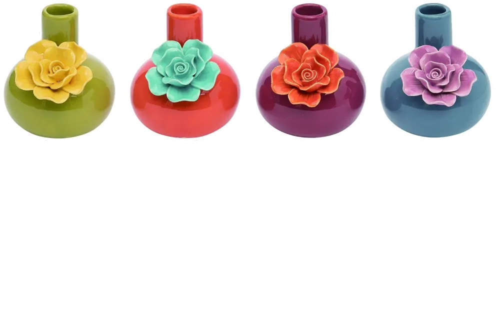 Assorted 3 Inch Multi Color Dimensional Flower Bud Vase-1