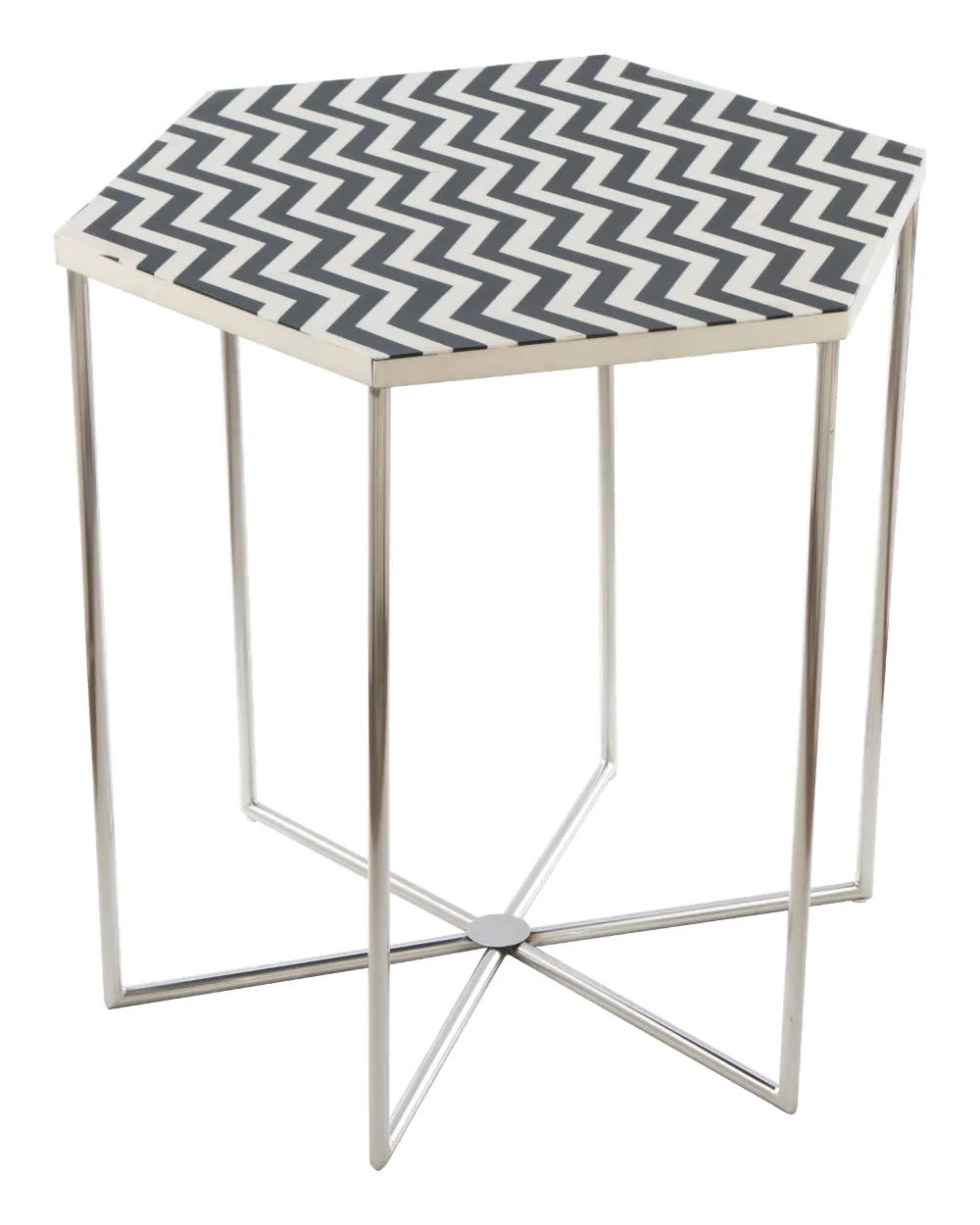 Black and White Chevron Side Table - Forma-1