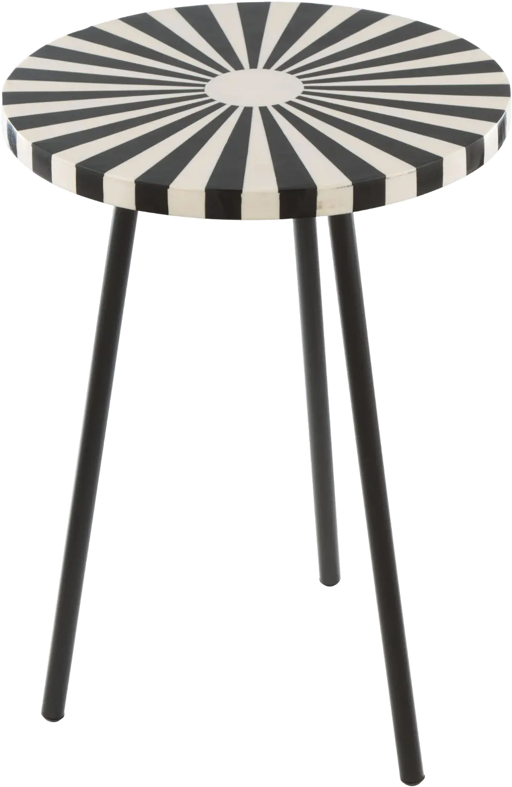 Swirled Black and White Side Table - Flare-1