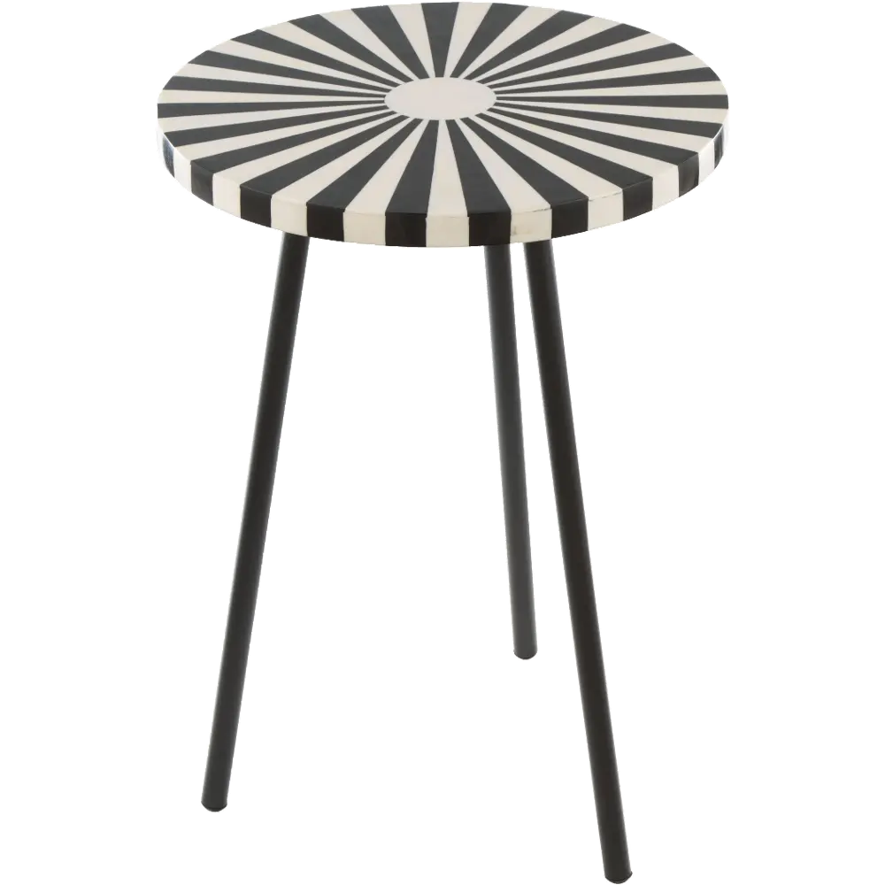Swirled Black and White Side Table - Flare-1