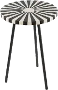 Swirled Black and White Side Table - Flare