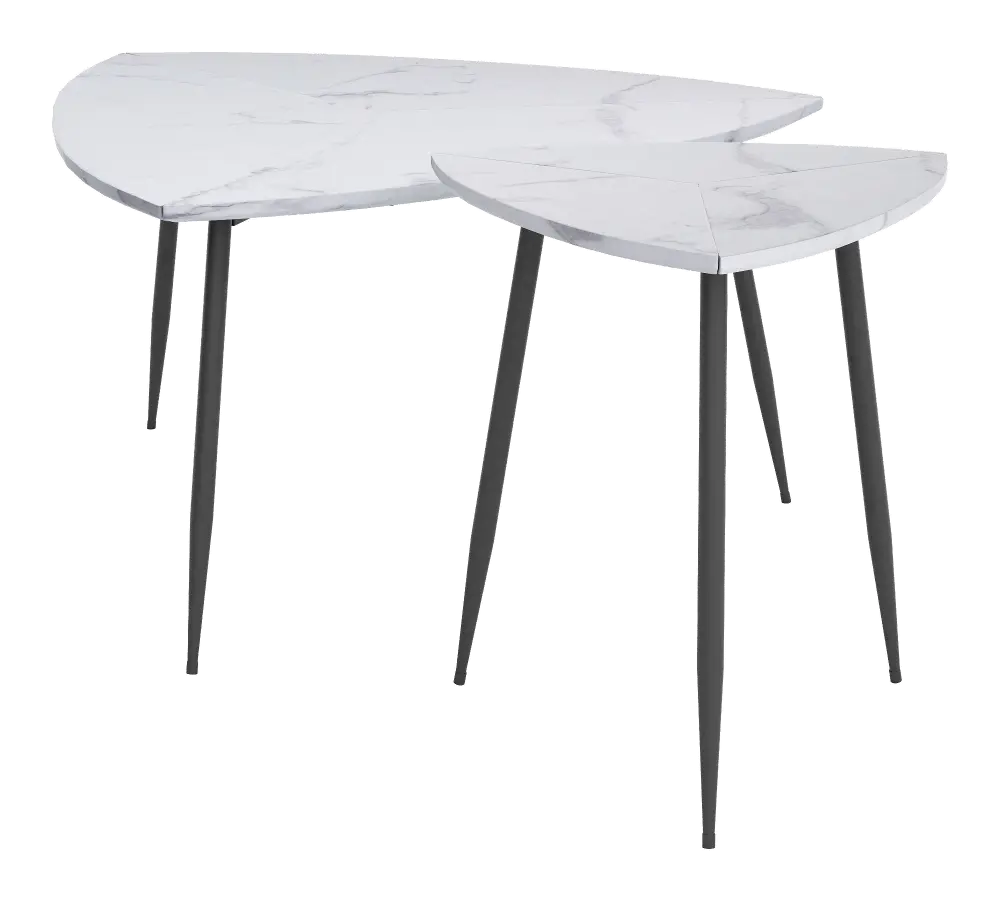 Mid-century Modern White Table Set - Cavaldos-1