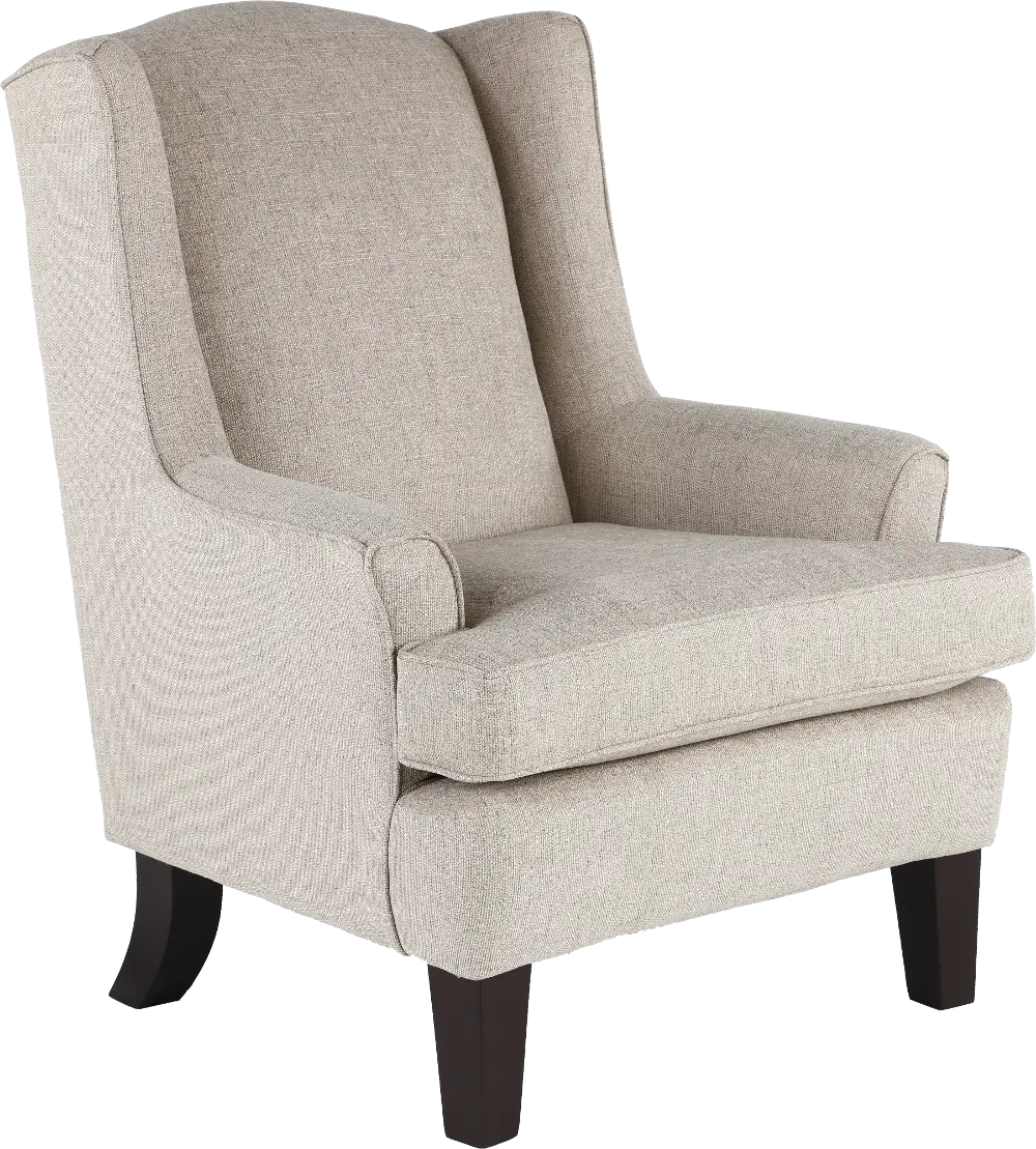 Andrea Classic Light Gray Upholstered Wingback Chair-1