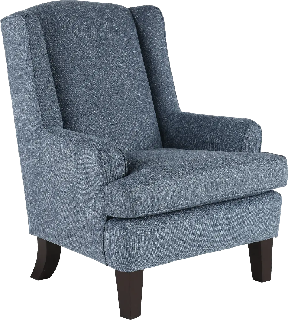 Andrea Classic Atlantic Blue Upholstered Wingback Chair-1