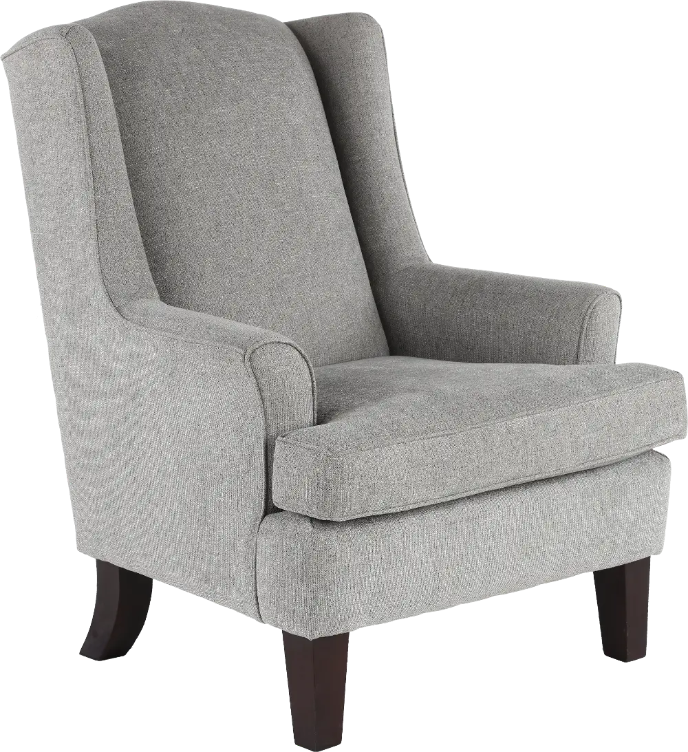 Andrea Classic Pewter Gray Wingback Chair-1