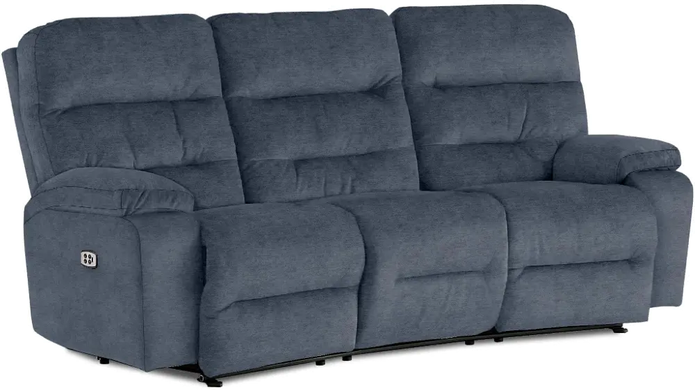 Denim Blue Power Reclining Curved Sofa - Ryson-1