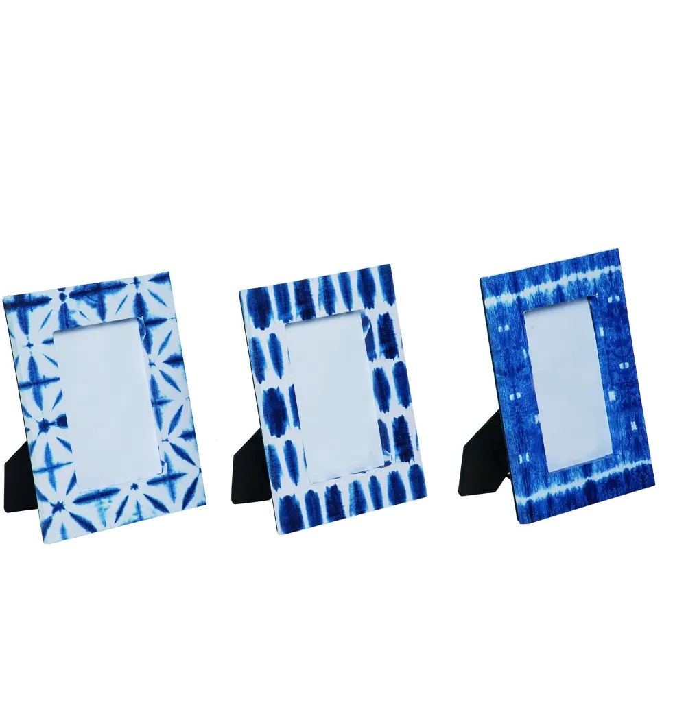 Assorted Blue and White Shibori MDF Picture Frame-1