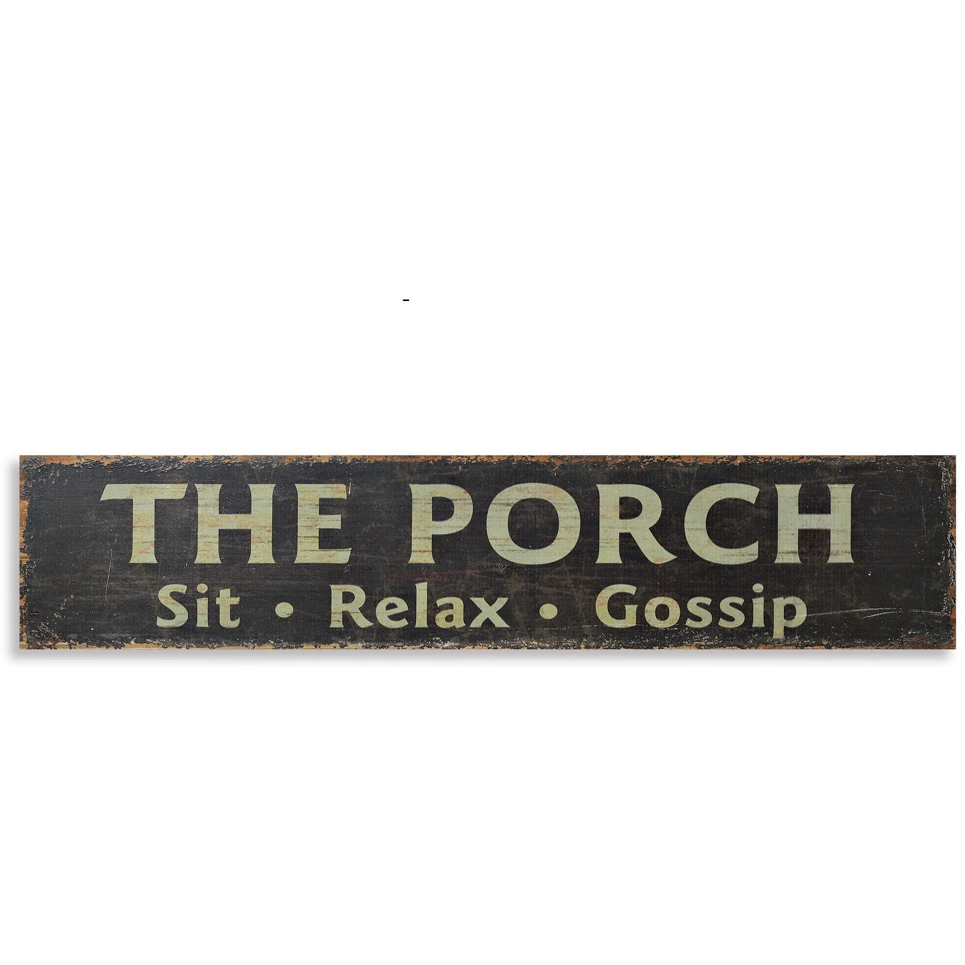 Distressed Brown-Gray and Cream The Porch Wooden Plaque-1