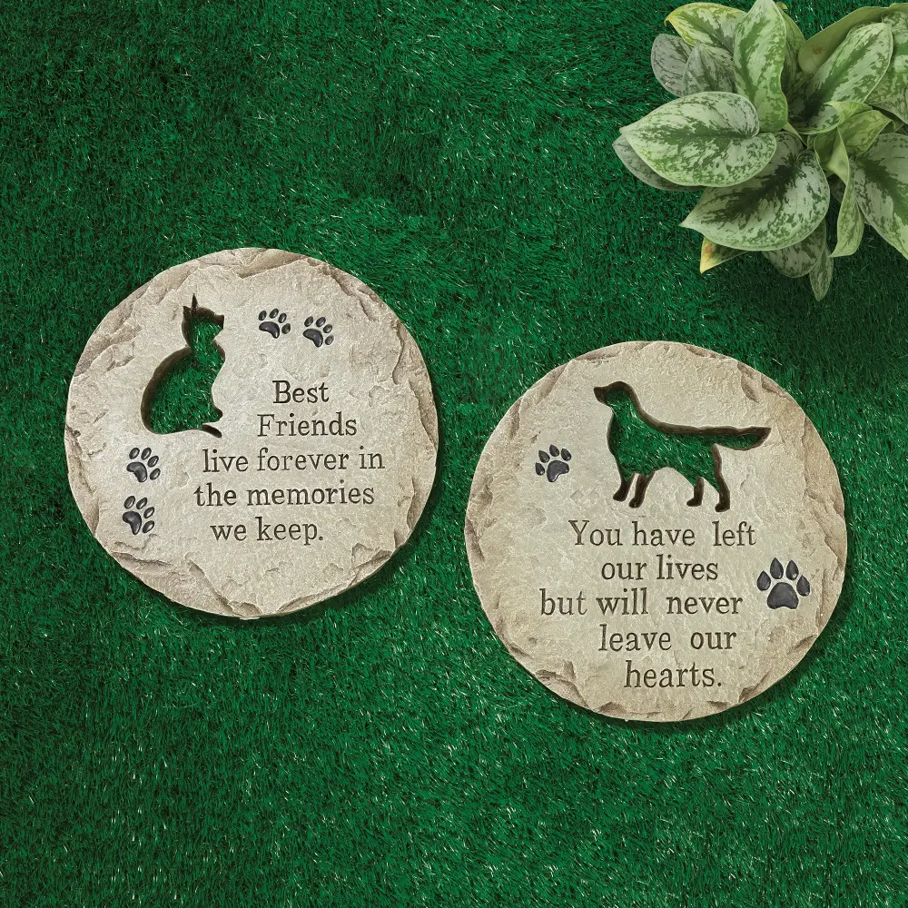 Assorted 12 Inch Cement Pet Memorial Stepping Stone-1