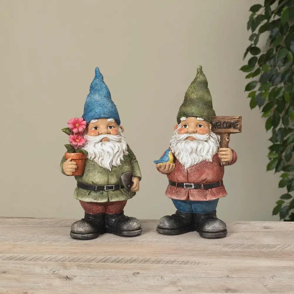 Assorted Multi Color Resin Garden Gnome Figurine-1