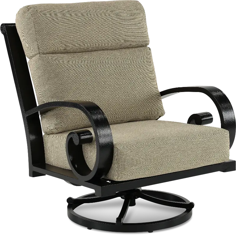 Avila Tan Patio Swivel Chair