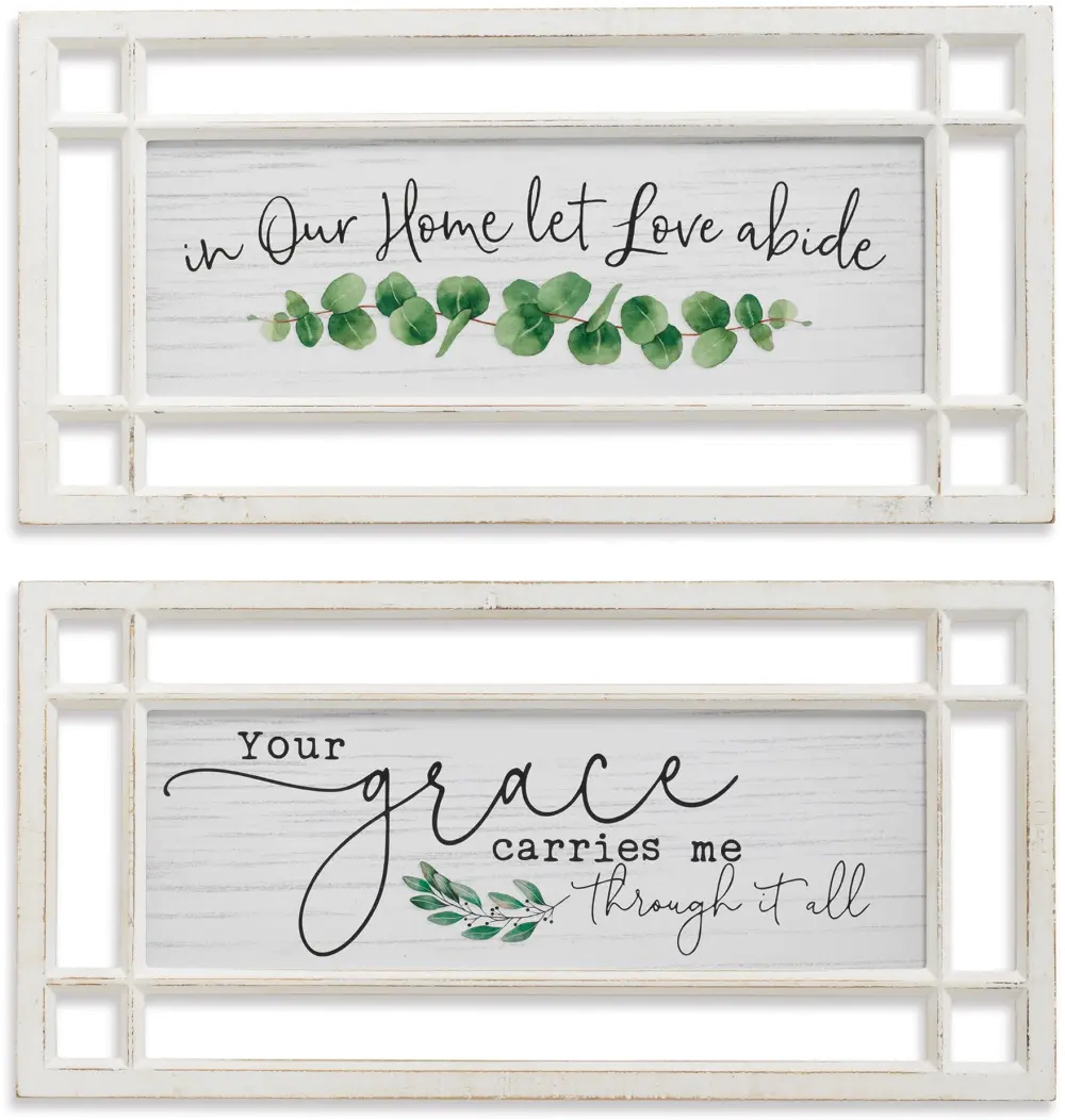 Assorted White and Green Wood Inspirational Wall Sign-1