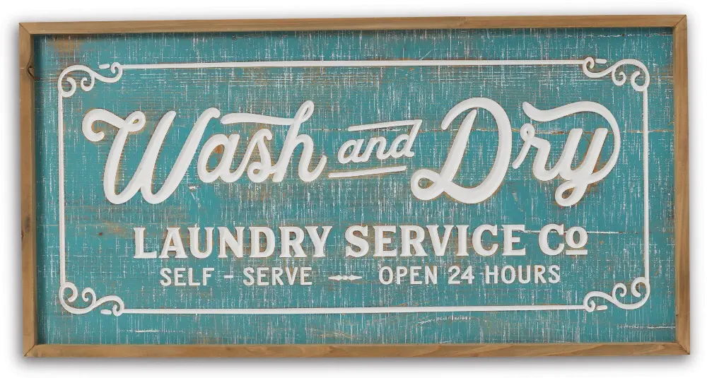 31 Inch Wood Wash and Dry Engraved Wall Sign-1