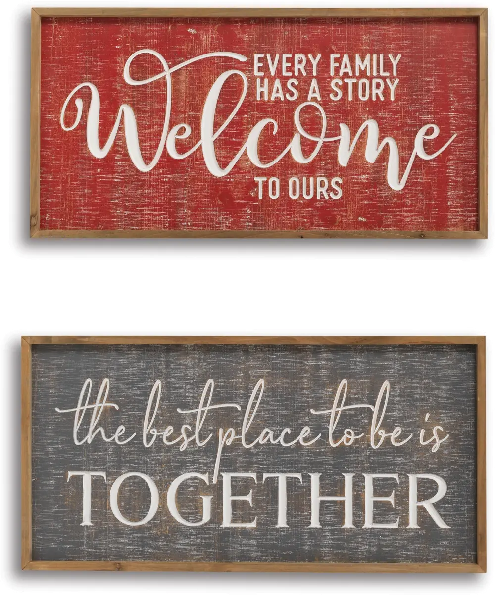 Assorted 31 Inch Wood Engraved Wall Decor Sign-1