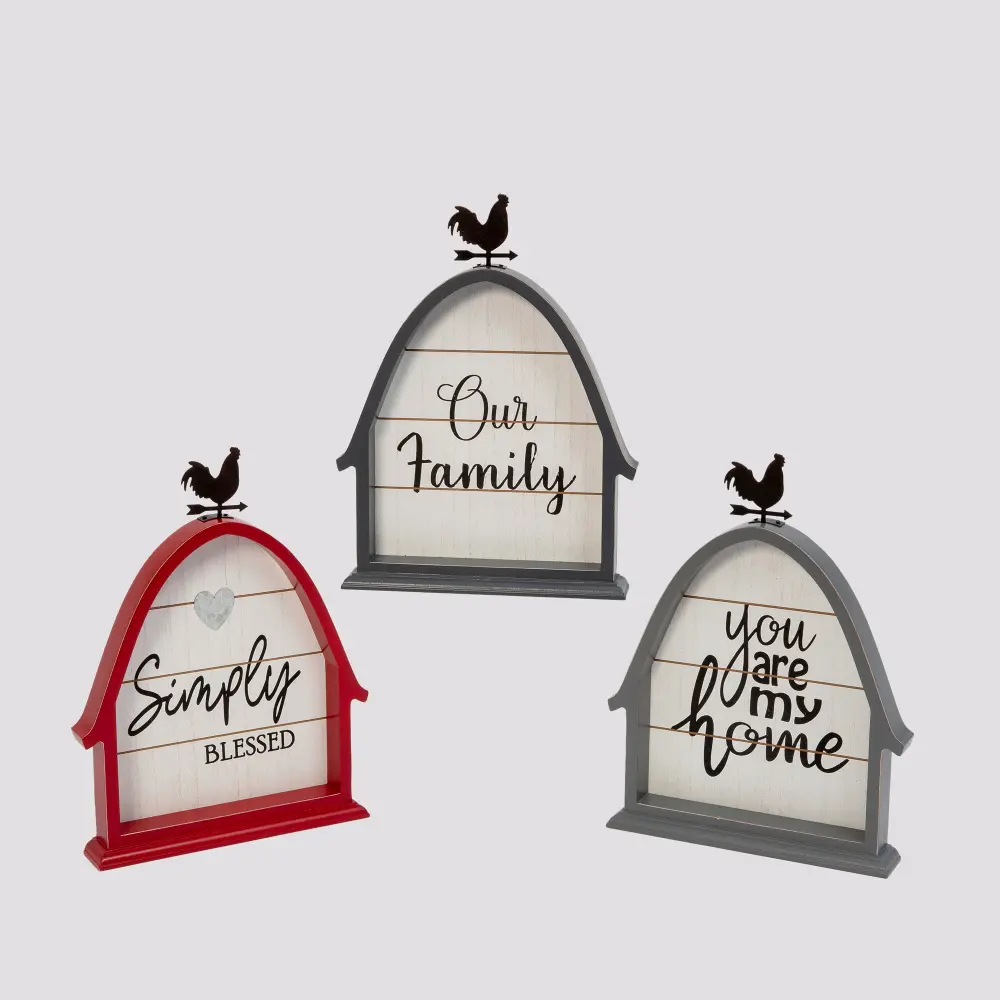 Assorted Wooden Barn House Sign Tabletop Decor-1