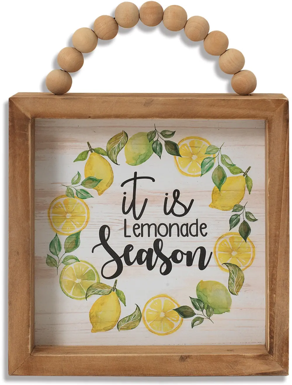 5 Inch Wood Lemonade Season Block with Beaded Handle-1