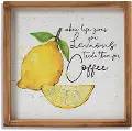 11 Inch When Life Gives You Lemons Framed Wood Wall Sign